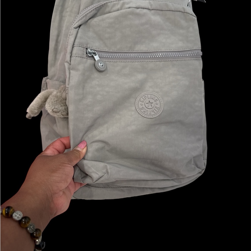 Kipling Light Gray Backpack With Logo - image 1